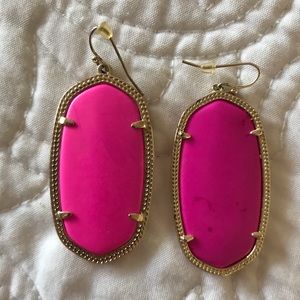 Pink and Gold Kendra Scott Elle Drop Earrings
